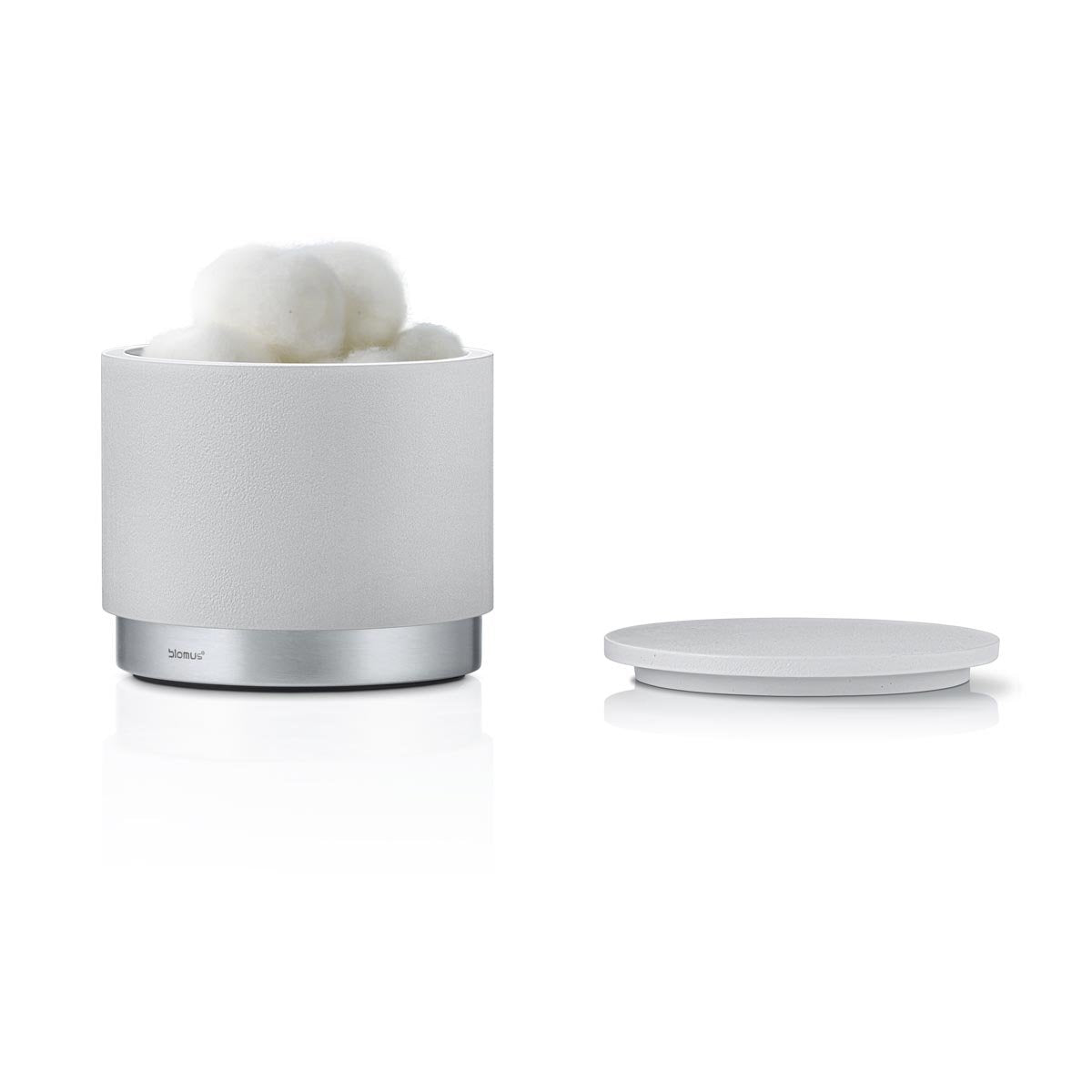 Blomus Ara Storage Container with Lid – Moon Grey Stainless Steel