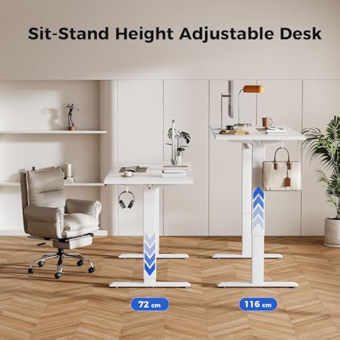 Agilestic Electric Standing Desk – 120x60cm Height Adjustable White