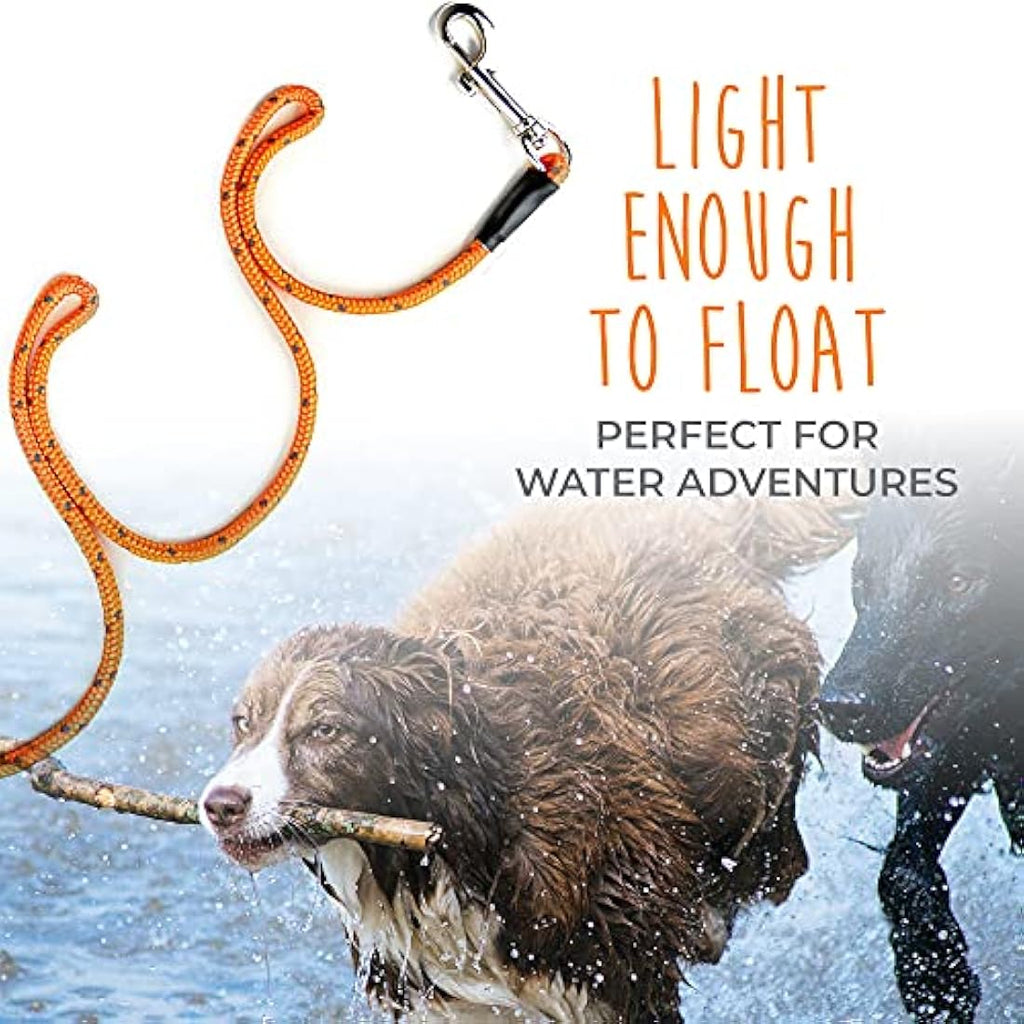 Mighty Paw 30ft Dog Training Lead – Reflective Climbers' Rope (Orange)