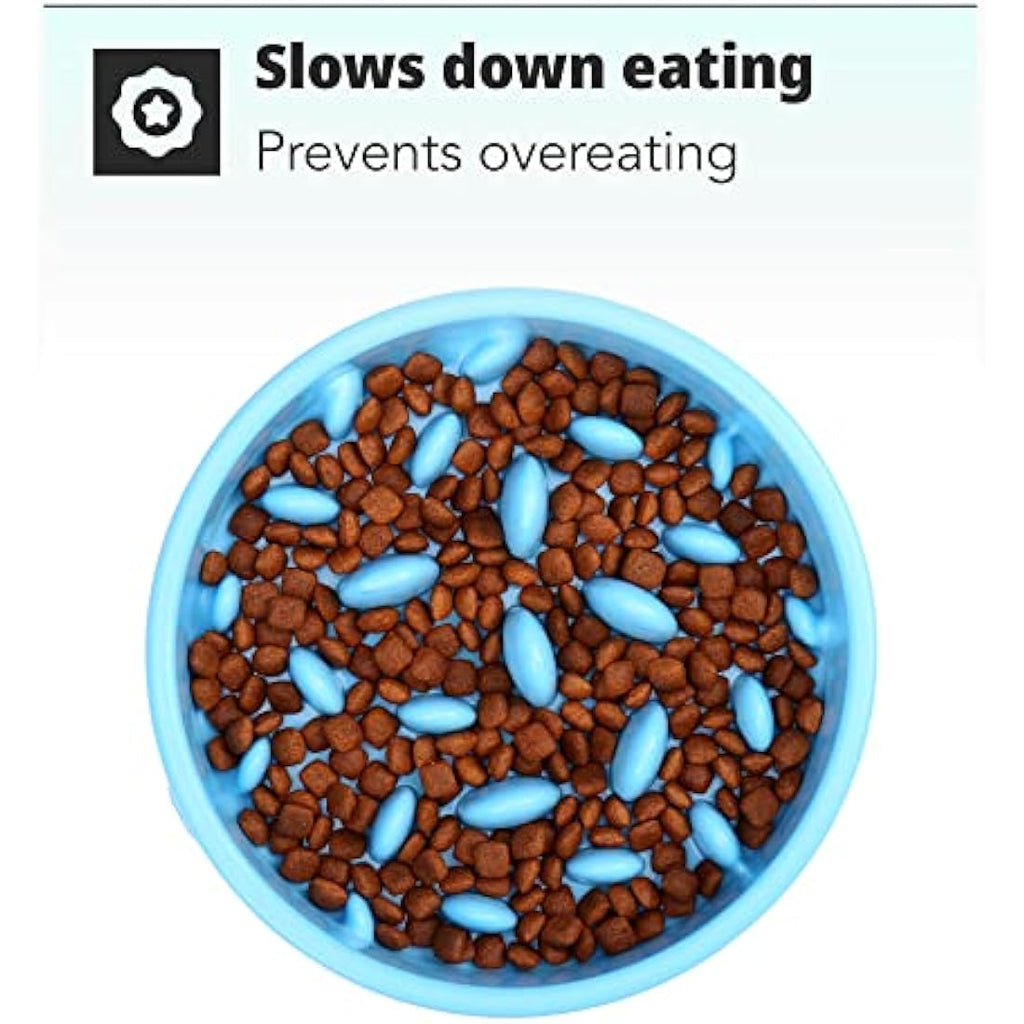 Slow Feeder Dog Bowl – Anti Gulp Pet Bowl for Bloat Prevention