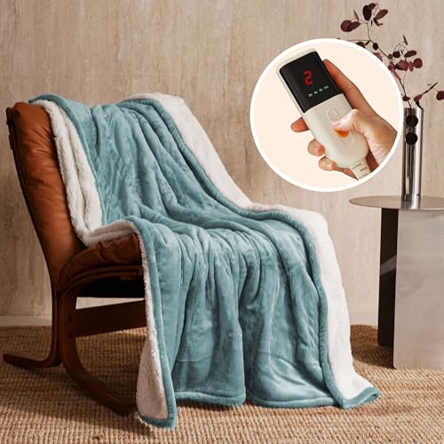JET'S HOME Electric Blanket – 130x160cm Heated Throw with 6 Heat Settings