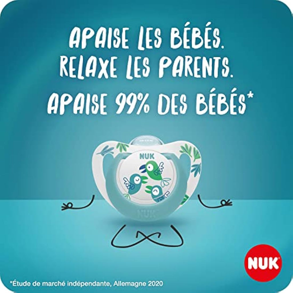 NUK Star Night & Day Pacifier | Glow in the Dark Silicone Soother | 2pk