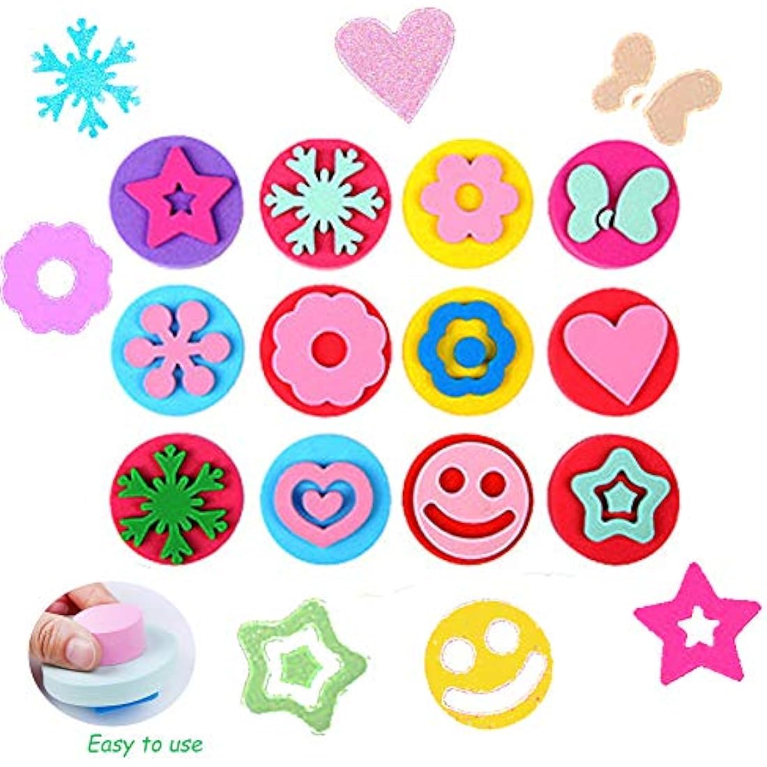 60-Piece Kids Sponge Painting Kit with Waterproof Apron