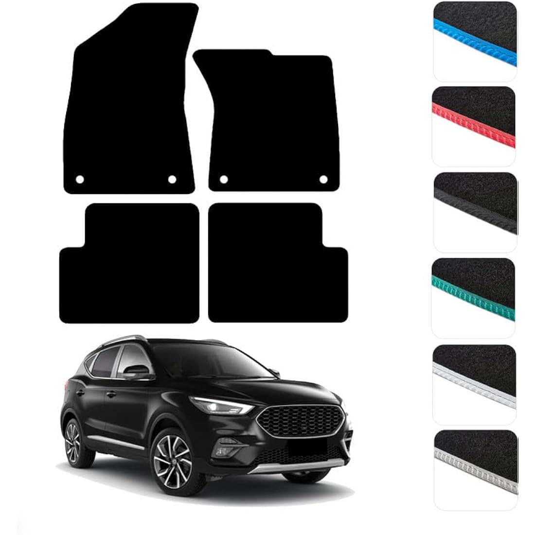 MG ZS Auto (2017-2022) Car Floor Mats – Blue Edging Carpet