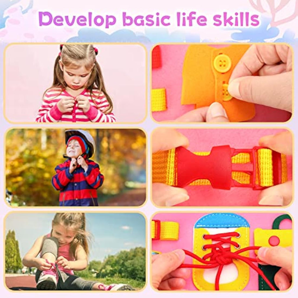 Montessori Busy Board - Sensory Travel Toy for Toddlers 1-3