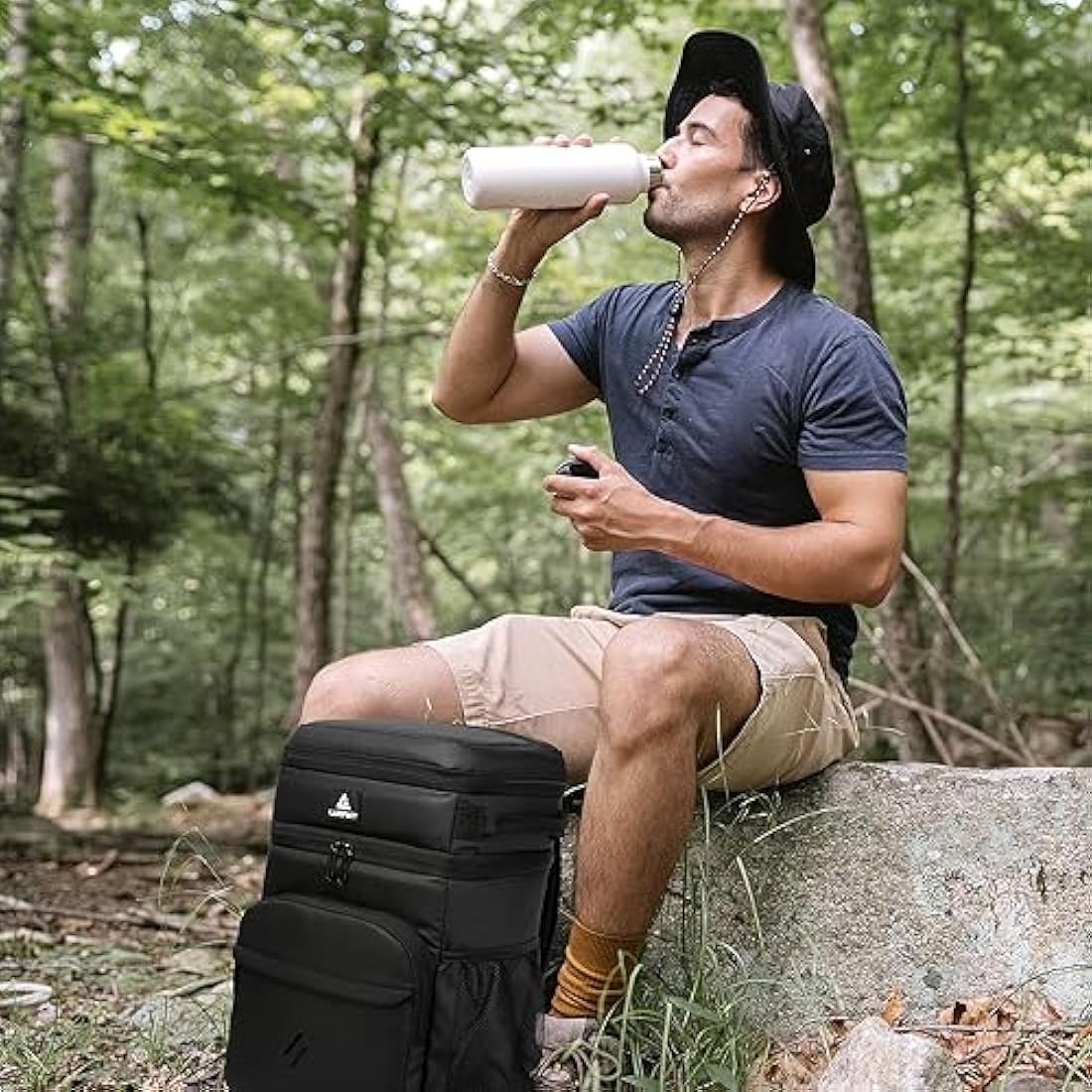 Laripwit 54-Can Insulated Cooler Backpack | Leak-Proof PU Leather Rucksack
