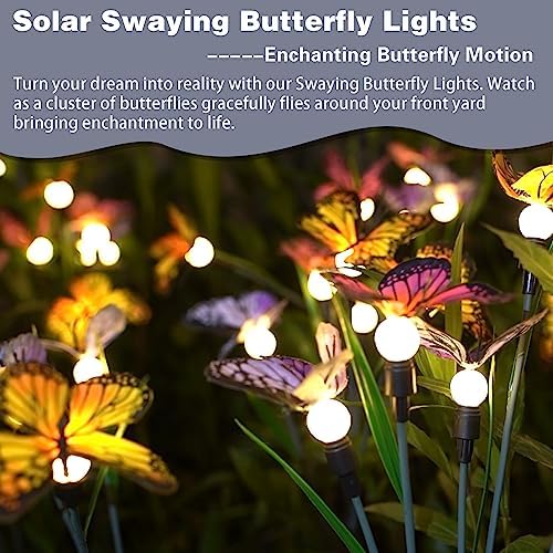Jolof Store Solar Butterfly Garden Lights – Swaying Outdoor Decor (4 Pack)