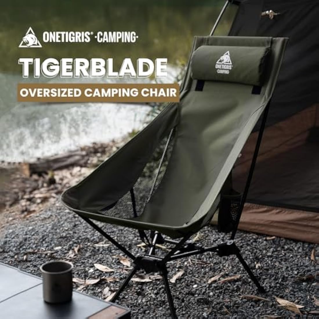 OneTigris Tigerblade High Back Camping Chair | Heavy-Duty Folding Seat