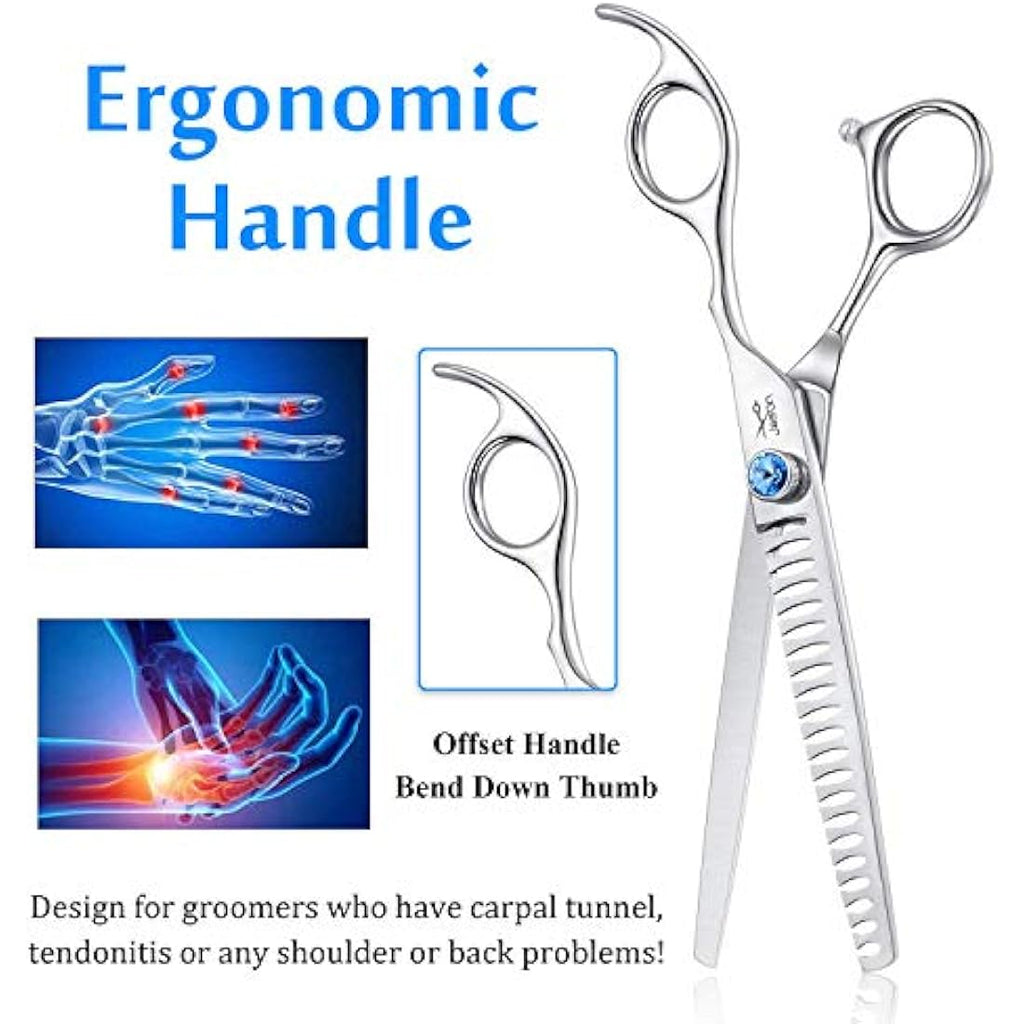 JASON 7" Dog Grooming Chunker Shears | 21-Teeth Japanese Stainless Steel