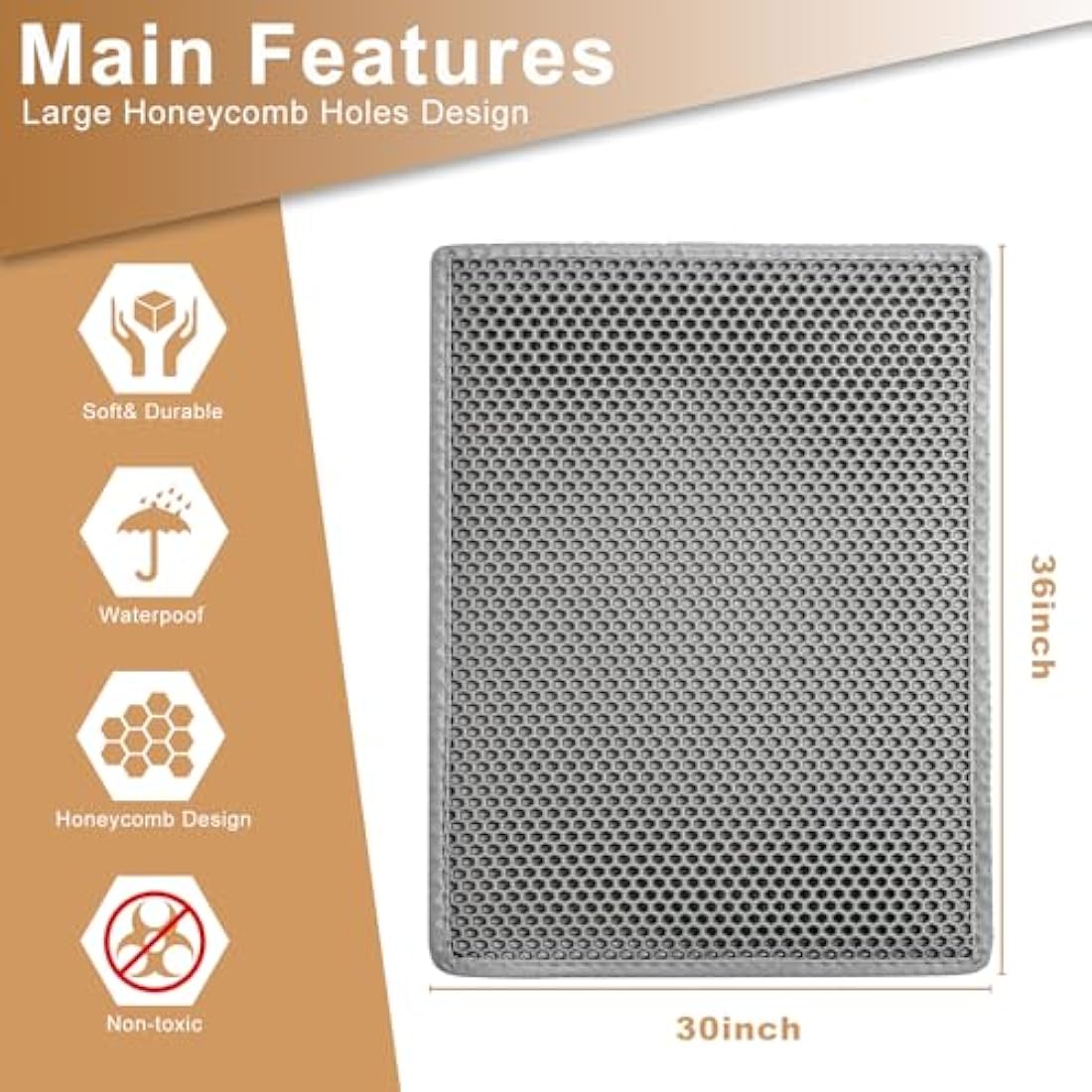 Garoopion Cat Litter Mat – Extra Large Double Layer Honeycomb Trapping Mat
