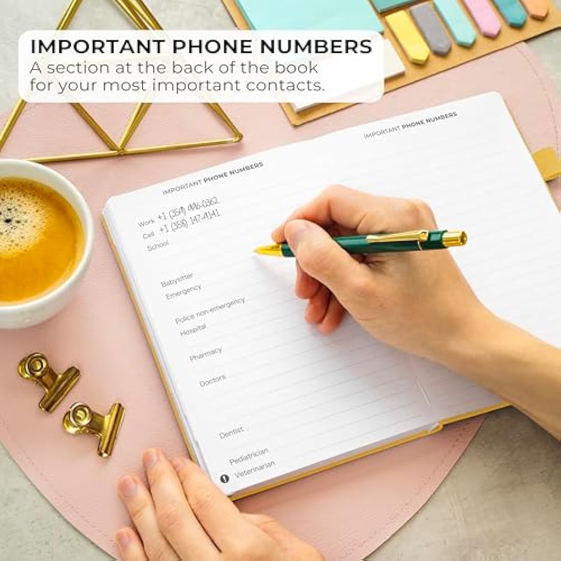 Clever Fox Address Book – Amber Yellow PU Leather Contact Organizer