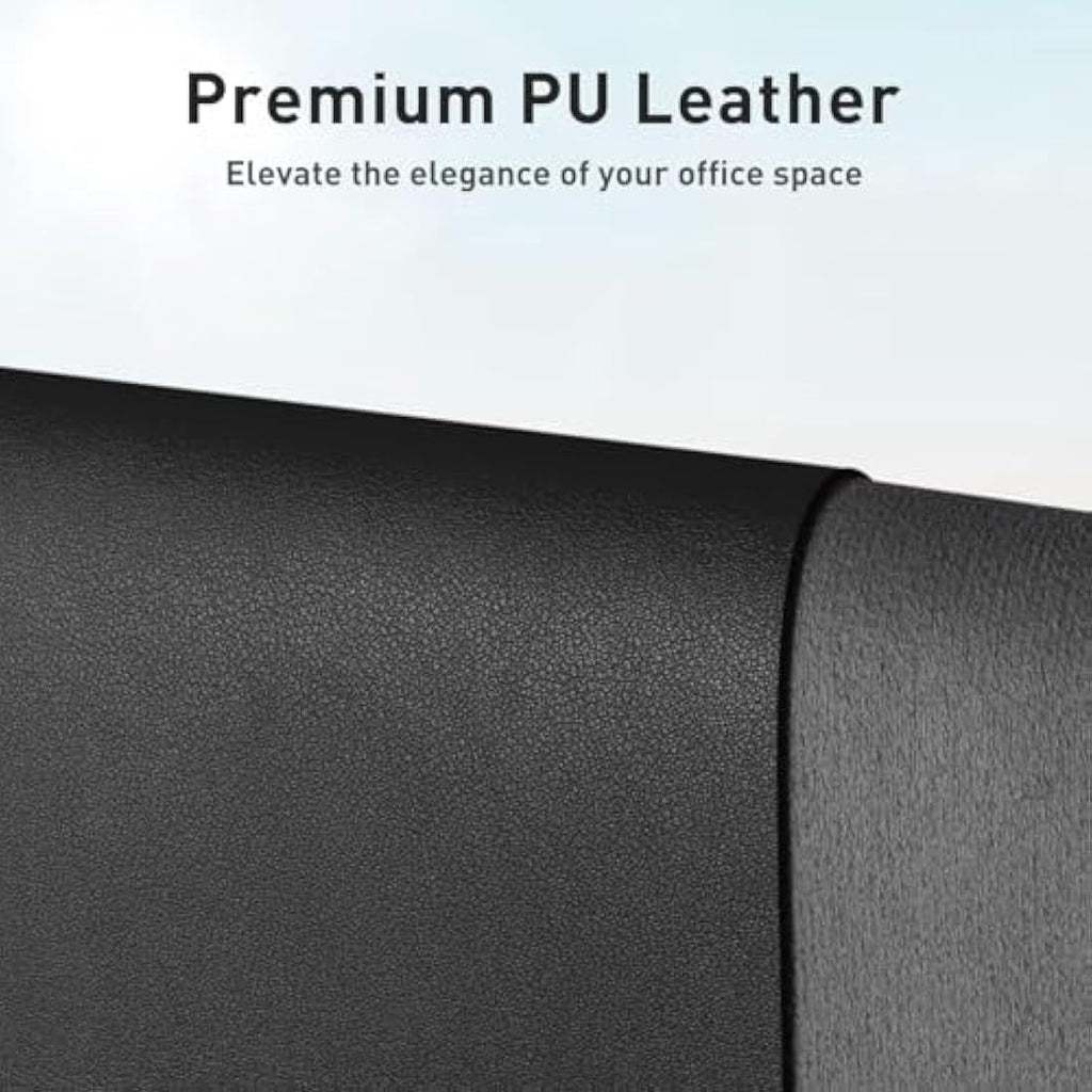 PU Leather Desk Pad – Waterproof Non-Slip Office Mat, Black