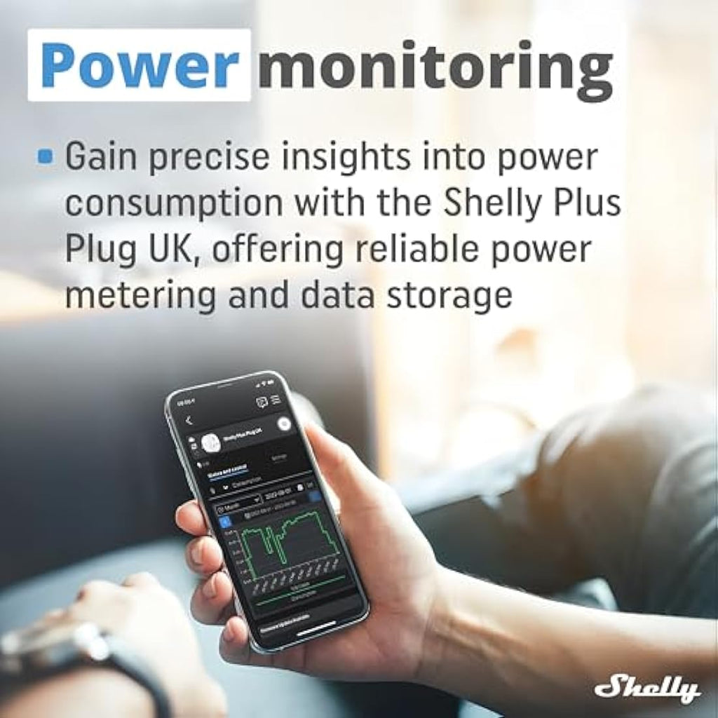 Shelly Plus Plug UK Smart Wi-Fi Outlet with Power Metering | 13A 3000W