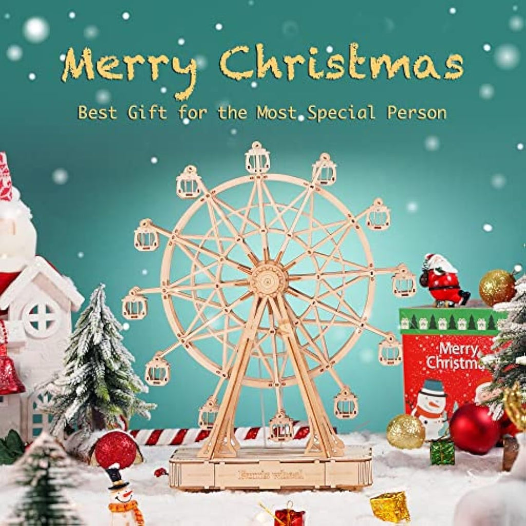 ROBOTIME 3D Wooden Puzzle Ferris Wheel Music Box Mechanical Model Kit