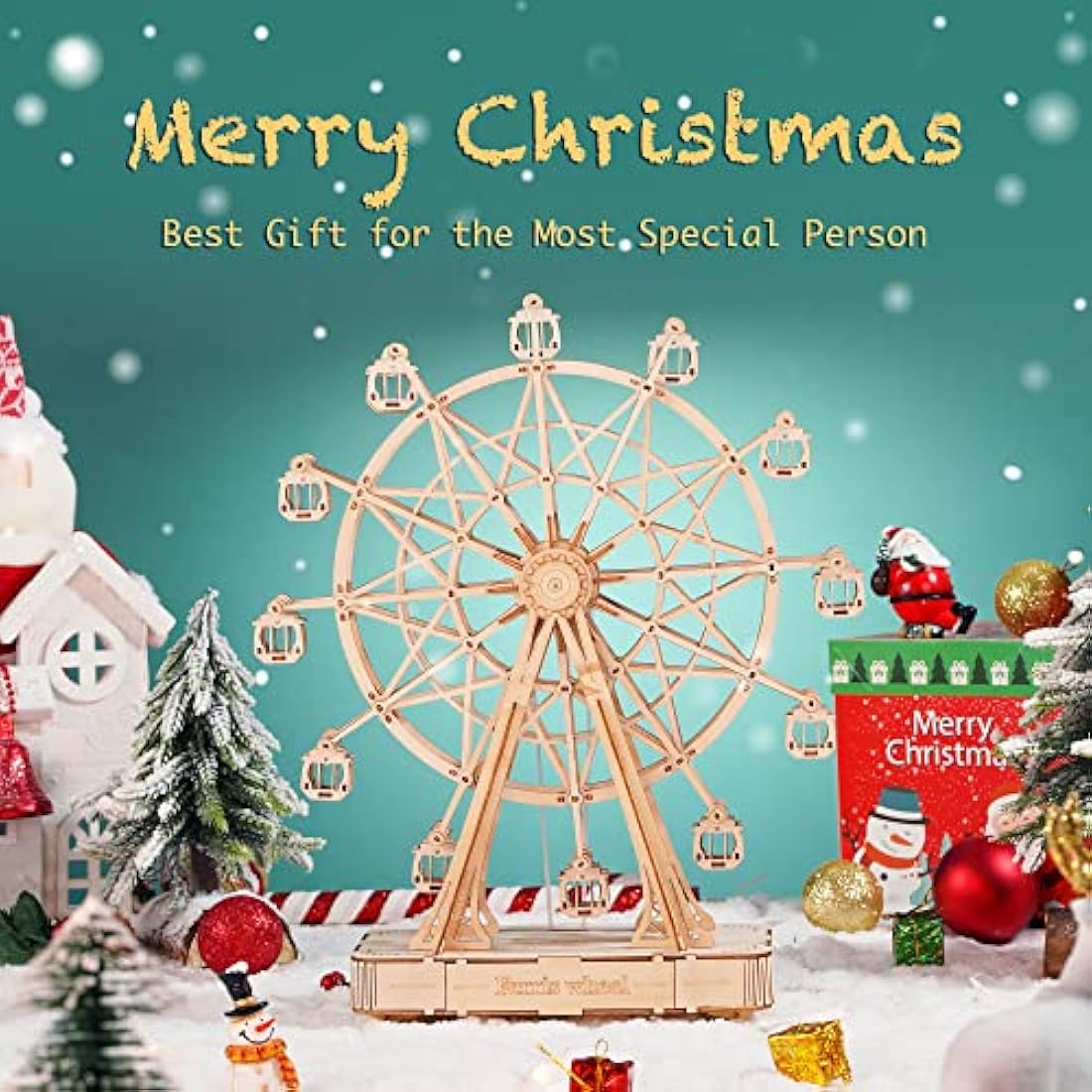 ROBOTIME 3D Wooden Puzzle Ferris Wheel Music Box Mechanical Model Kit
