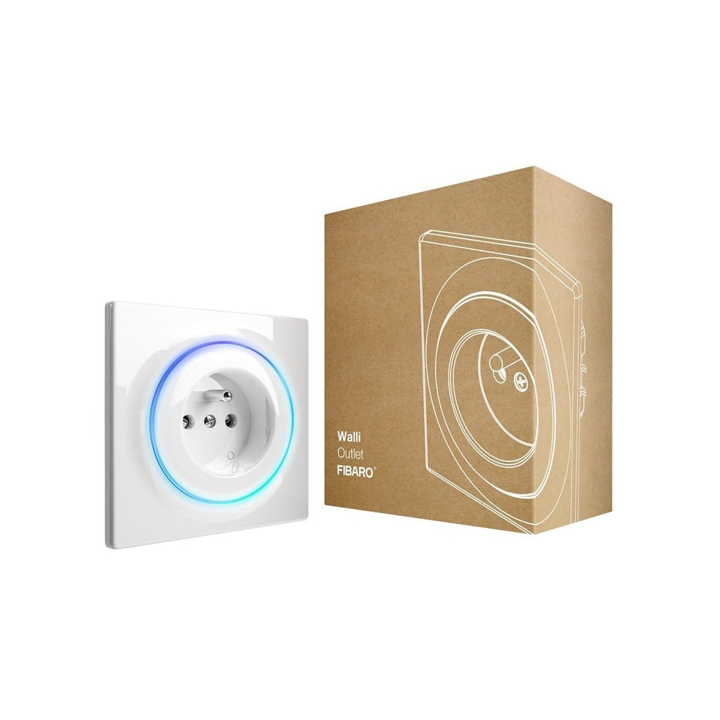 Fibaro Walli Type E Smart Outlet – Z-Wave Plus Socket with Energy Meter