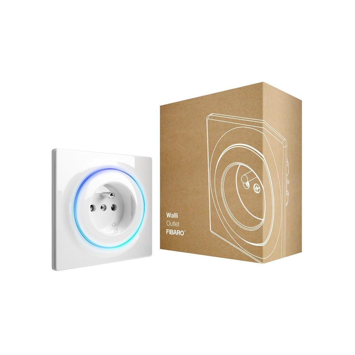 Fibaro Walli Type E Smart Outlet – Z-Wave Plus Socket with Energy Meter