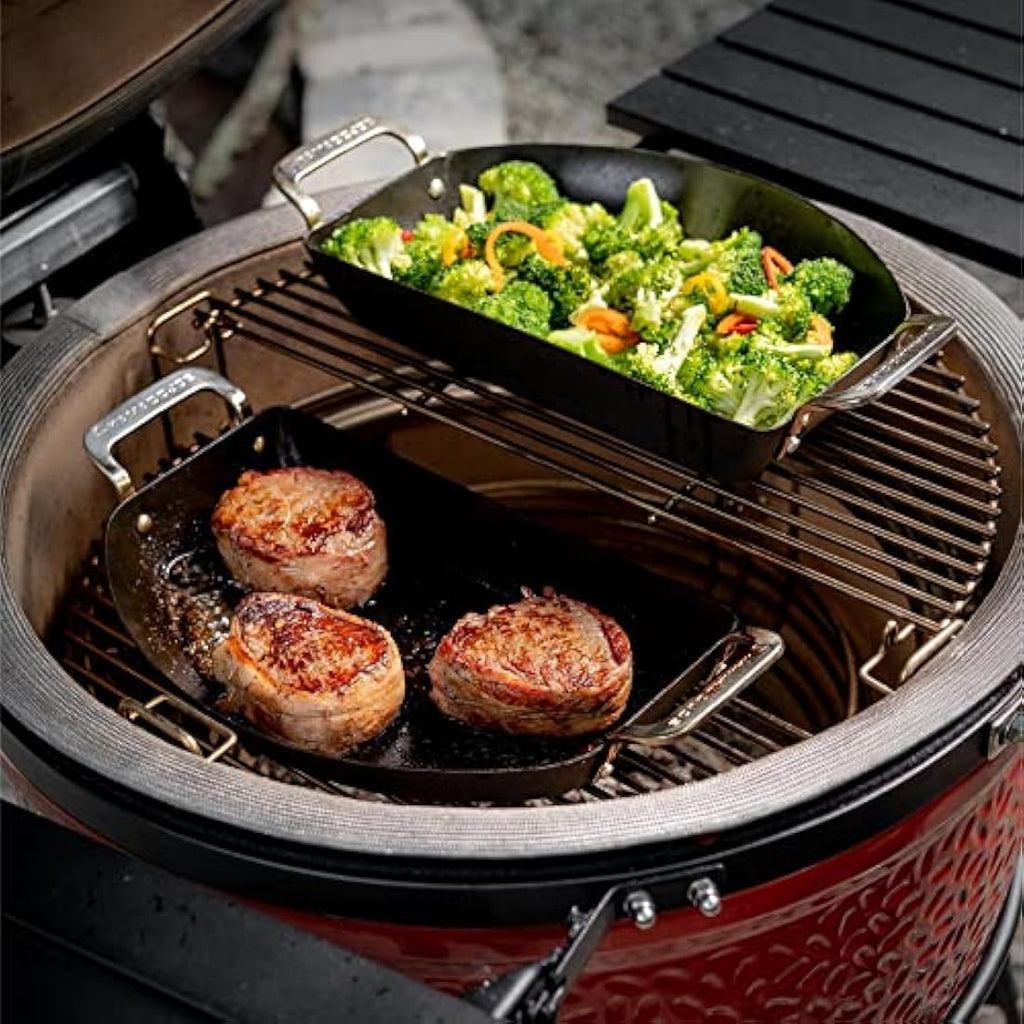Kamado Joe Karbon Steel Half-Moon Pan Set – Non-Stick Grill Cookware