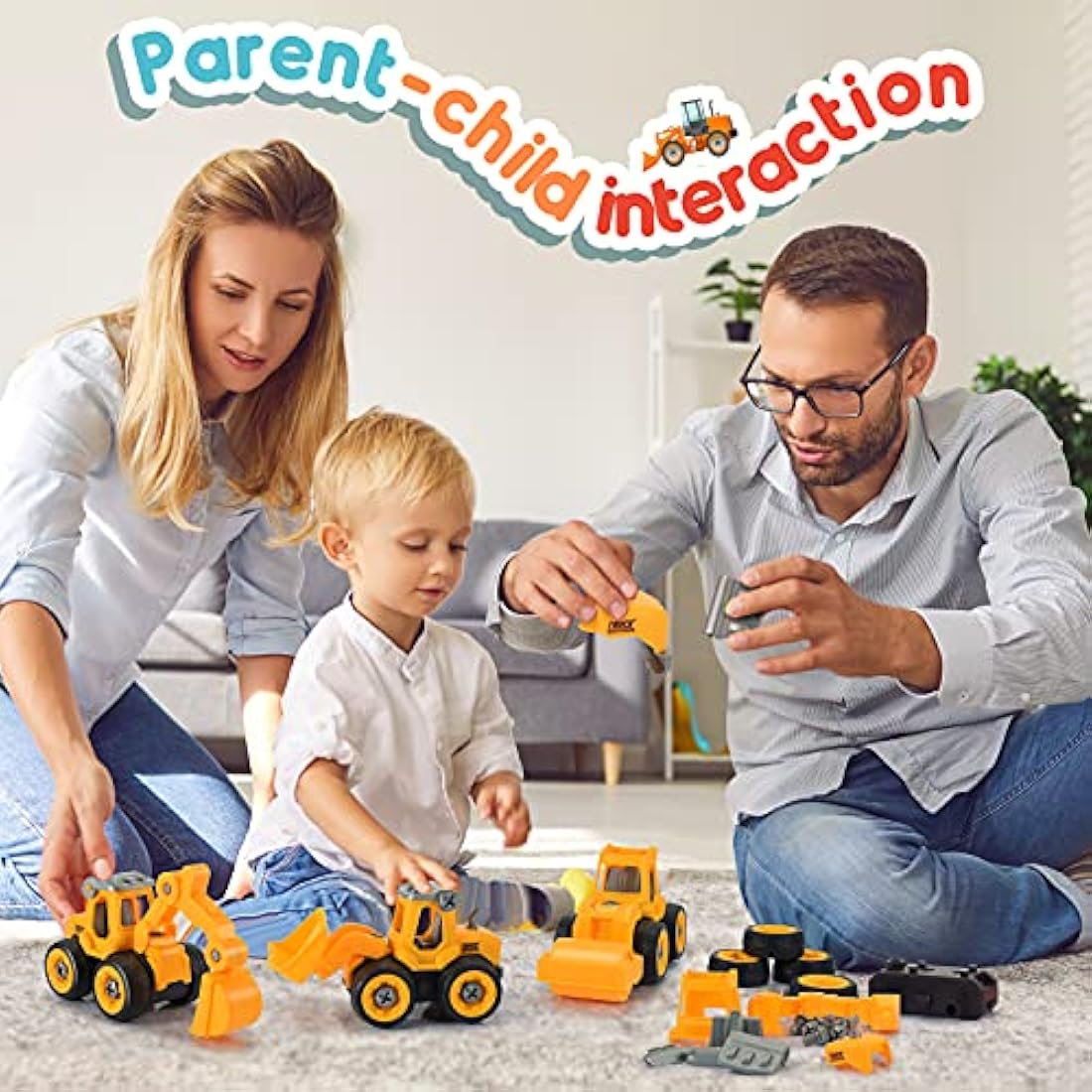 4-in-1 DIY Take-Apart Construction Truck Building Toy Set