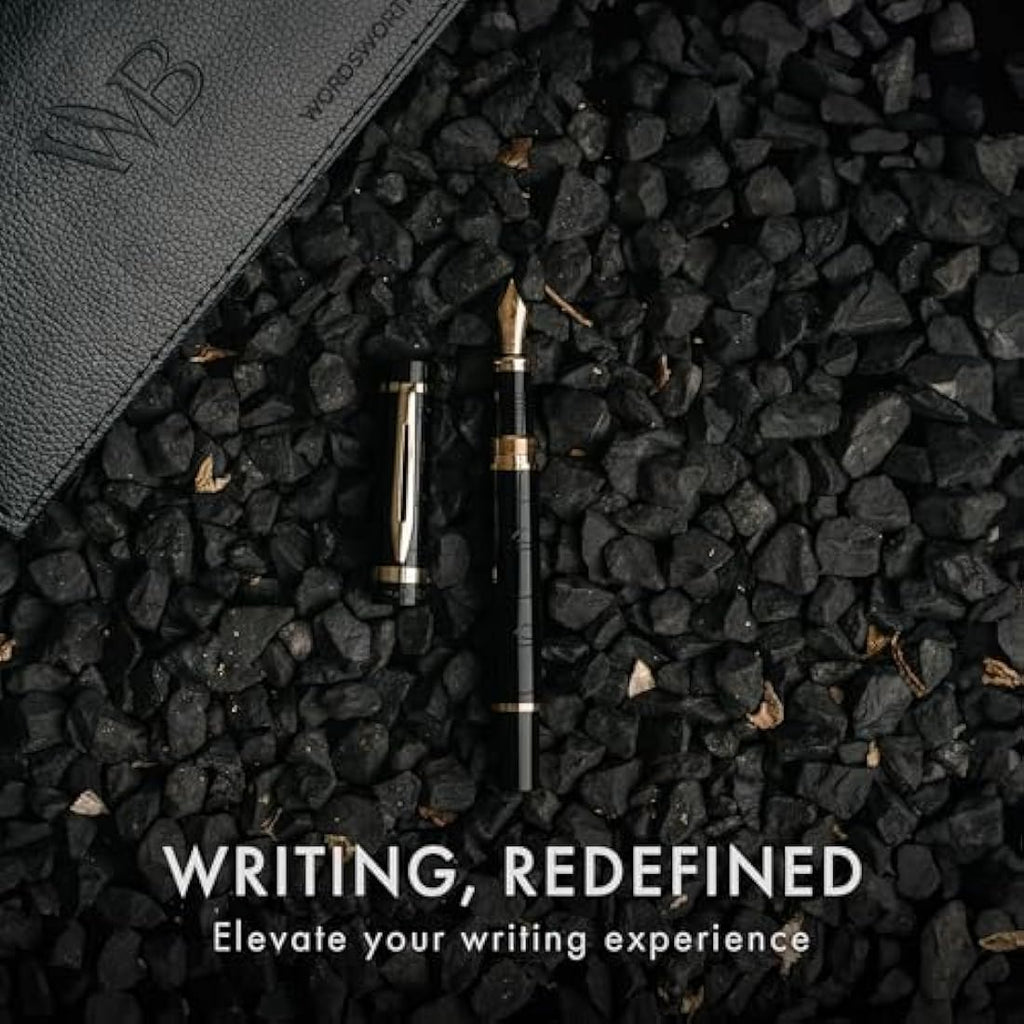 Wordsworth & Black Primori Fountain Pen Set - Extra Fine Nib, Black Gold