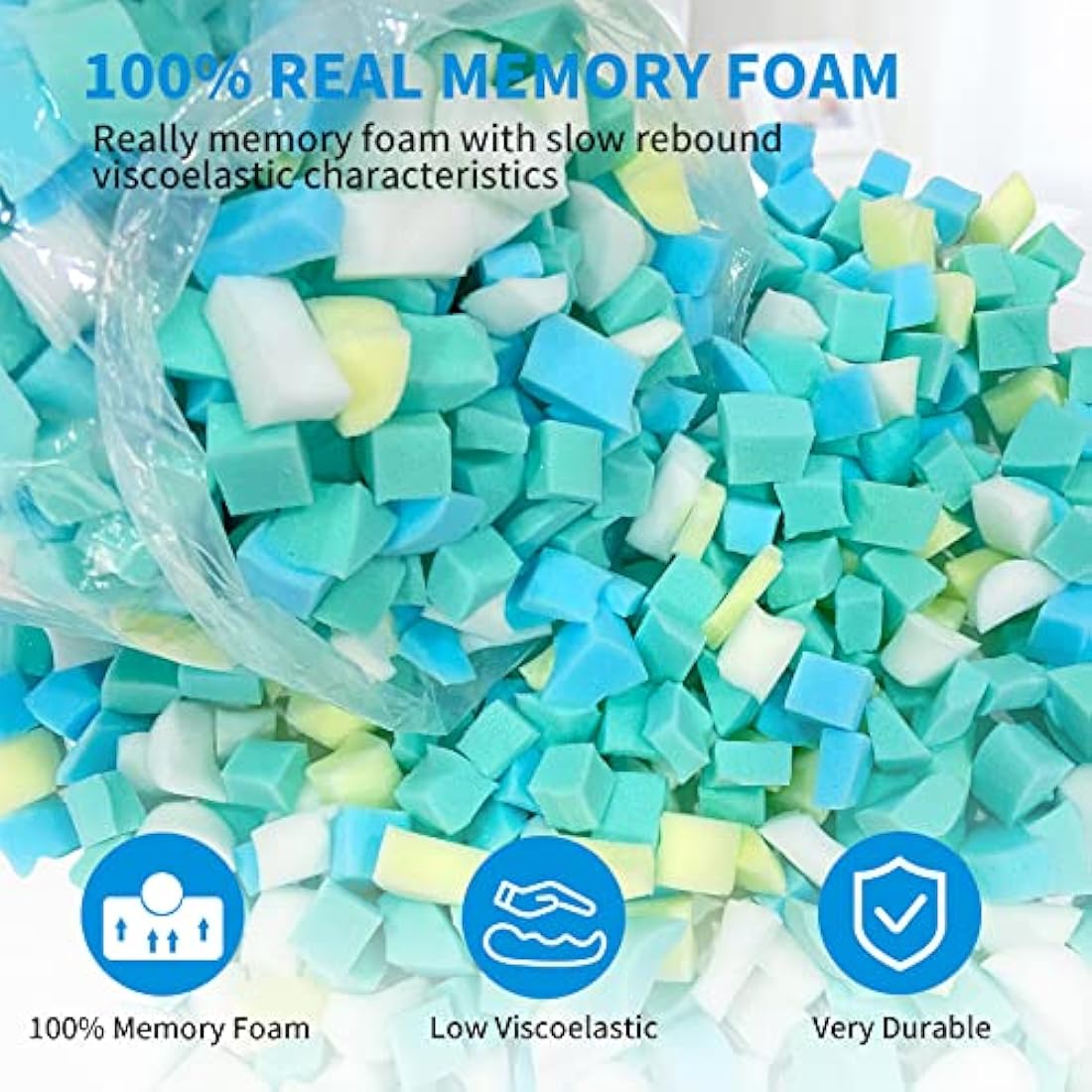 Welacer Shredded Memory Foam Refill - 4.4KG Bean Bag & Pillow Filler