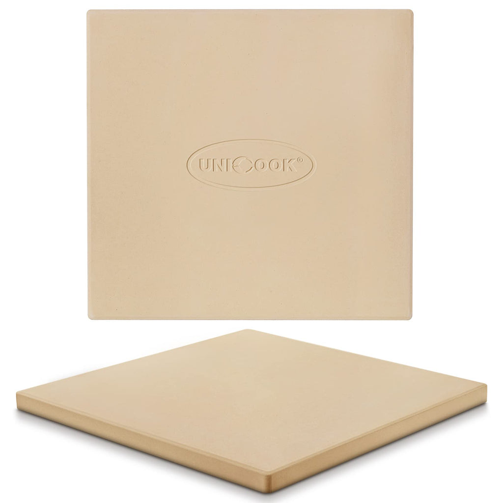 Unicook 30.5cm Square Pizza Stone | Cordierite Ceramic Baking Stone