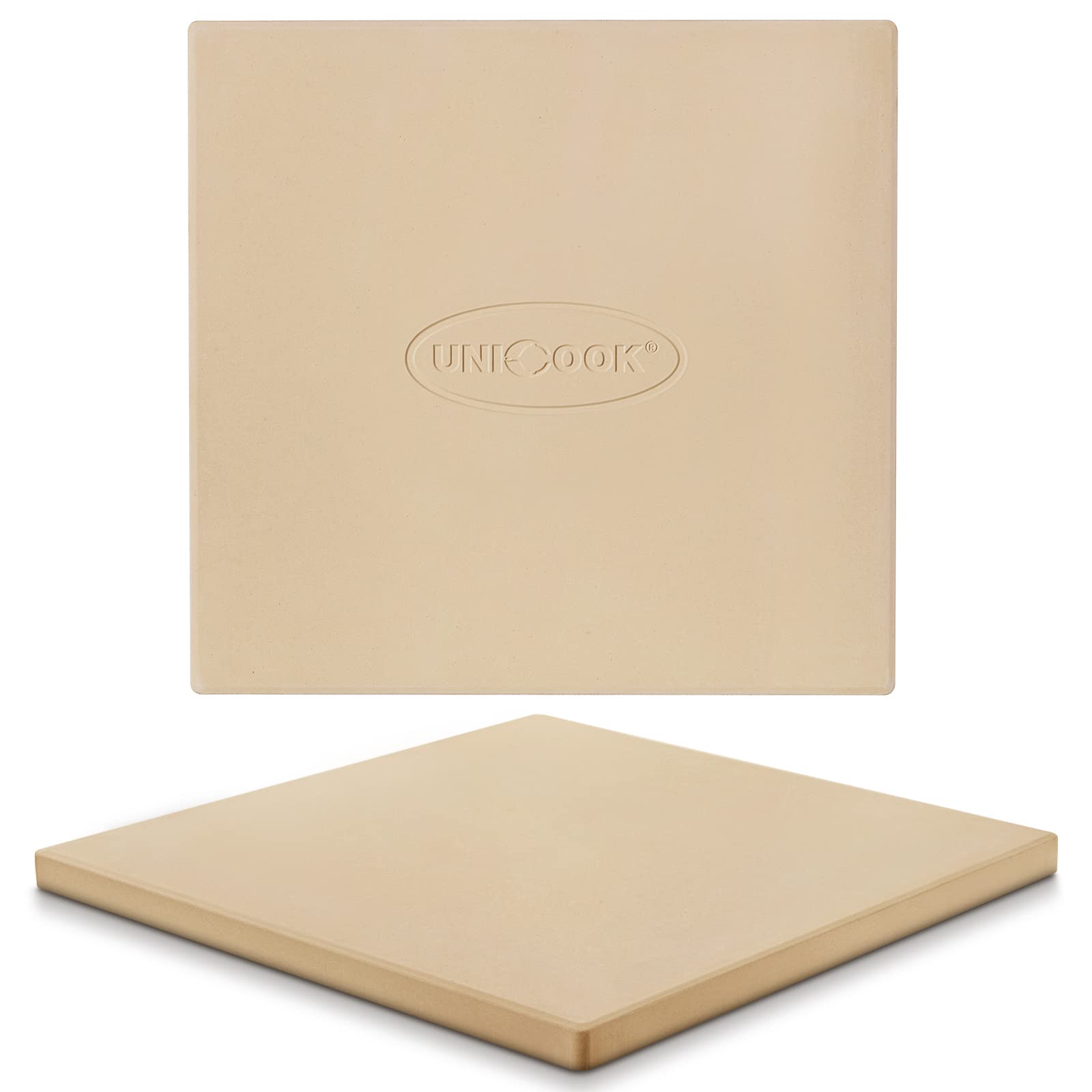 Unicook 30.5cm Square Pizza Stone | Cordierite Ceramic Baking Stone