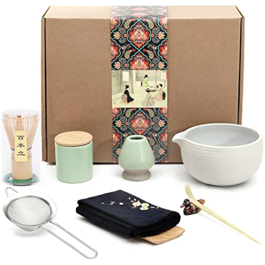 Jolof Store Japanese Matcha Tea Set – 9-Piece Bamboo & Ceramic Kit