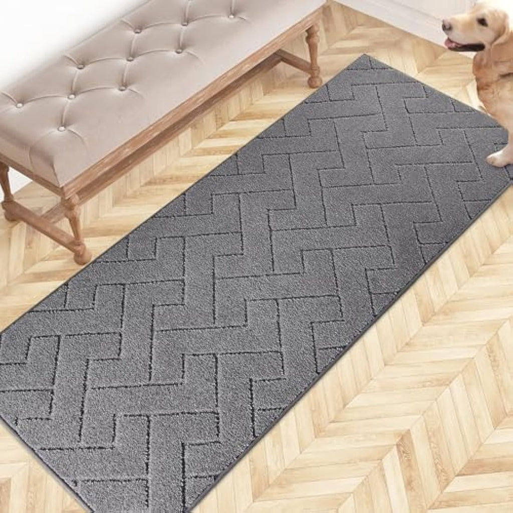 FCSDETAIL Indoor Dirt Trapper Door Mat - Non-Slip Washable Runner Rug
