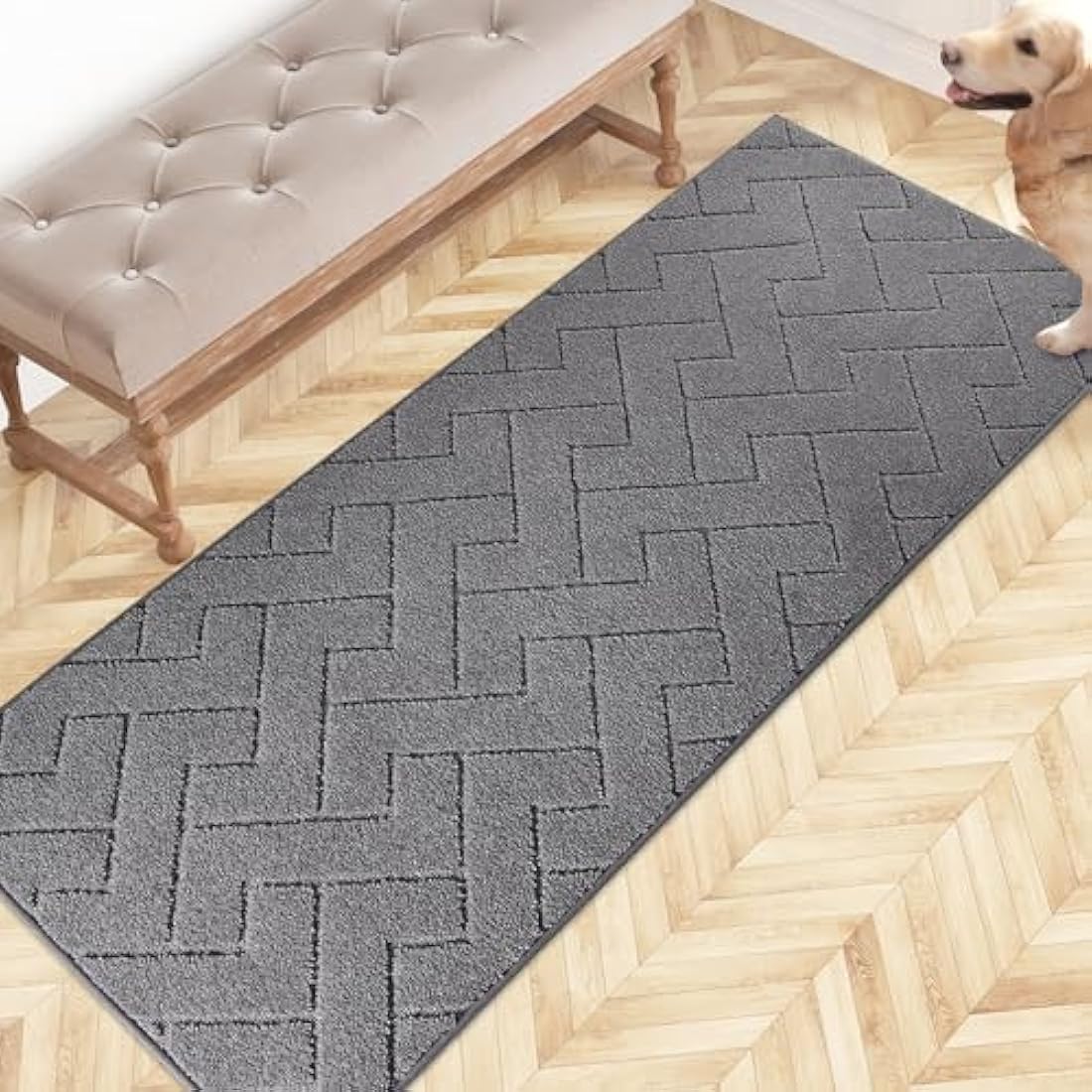 FCSDETAIL Indoor Dirt Trapper Door Mat - Non-Slip Washable Runner Rug