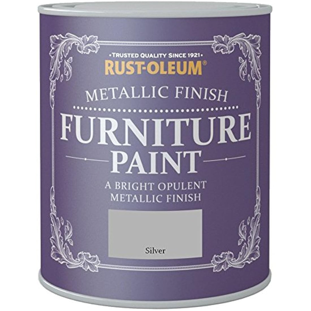 Rust-Oleum Metallic Finish Furniture Paint – Silver, 750ml Can
