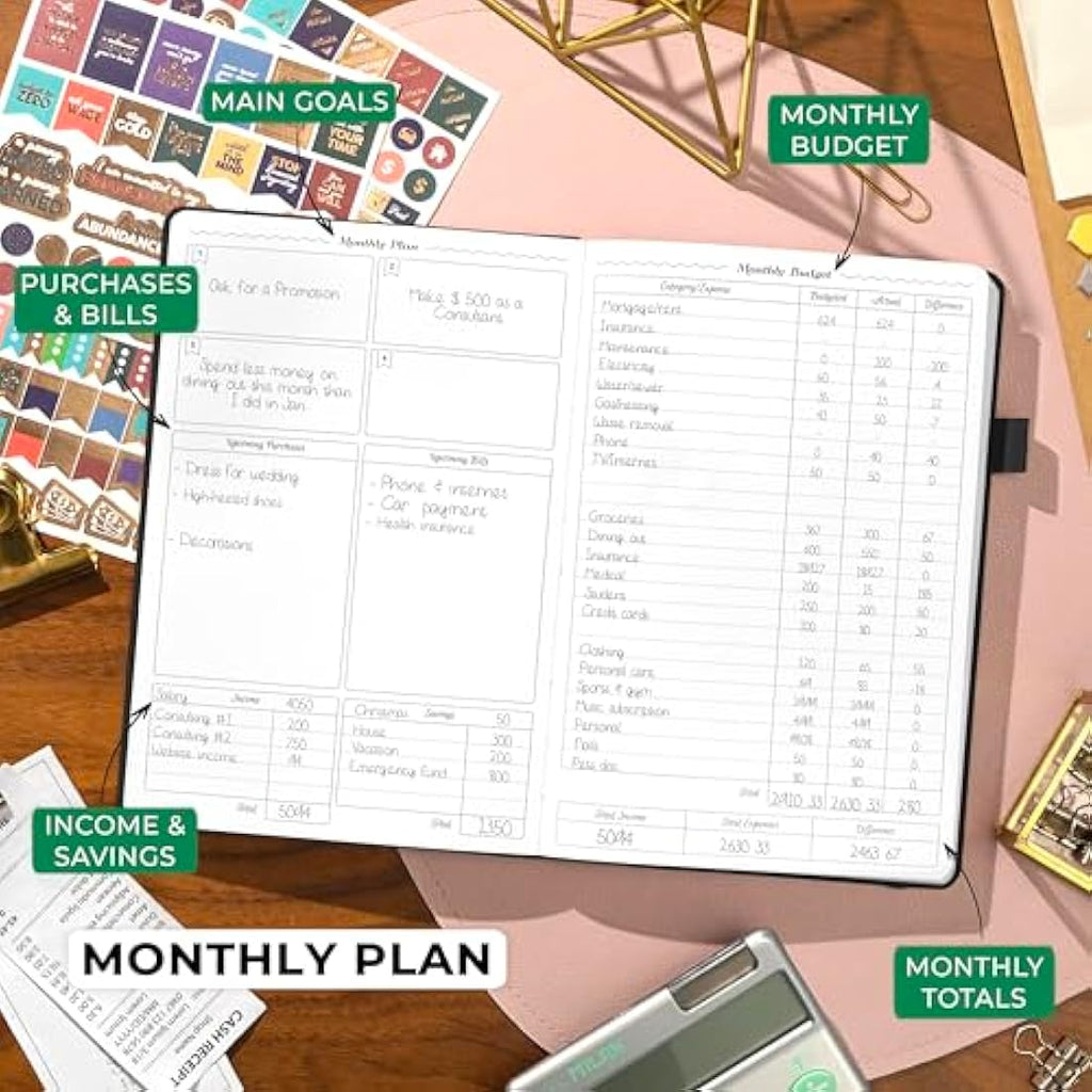 GoGirl Budget Planner – Undated A5 Financial Organizer & Expense Tracker