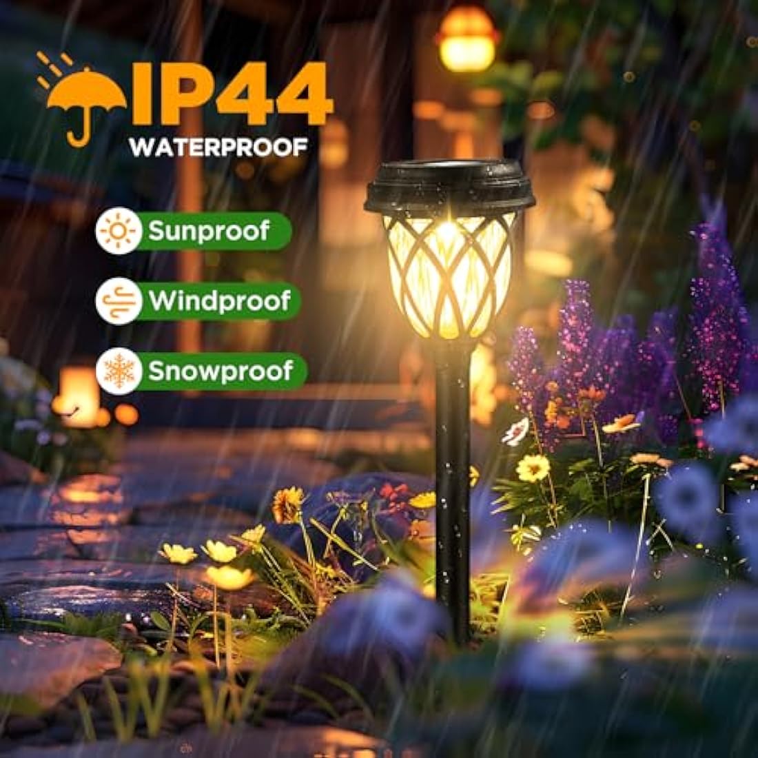 HELESIN Solar Garden Lights – 10 Pack Waterproof LED Pathway Lighting