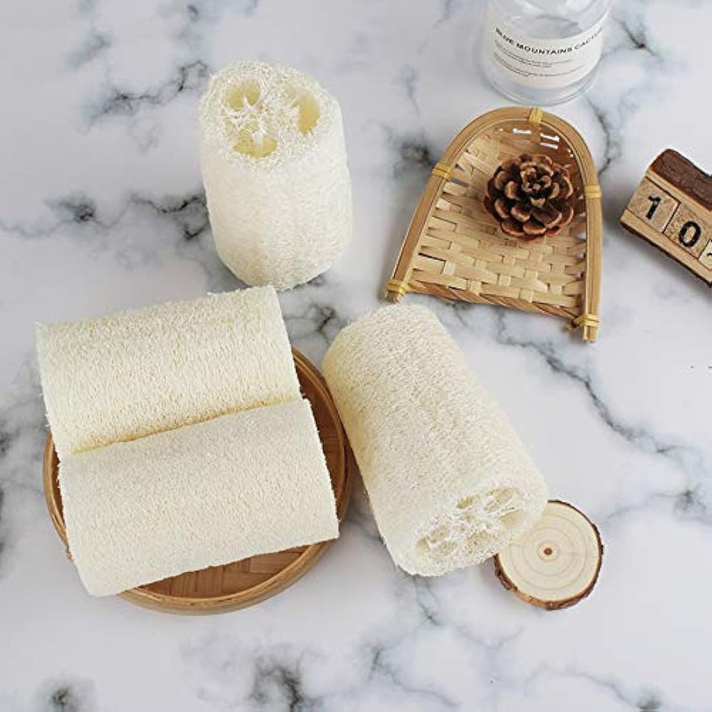 Natural Organic Loofah Sponge - 8pcs Biodegradable Scrubber