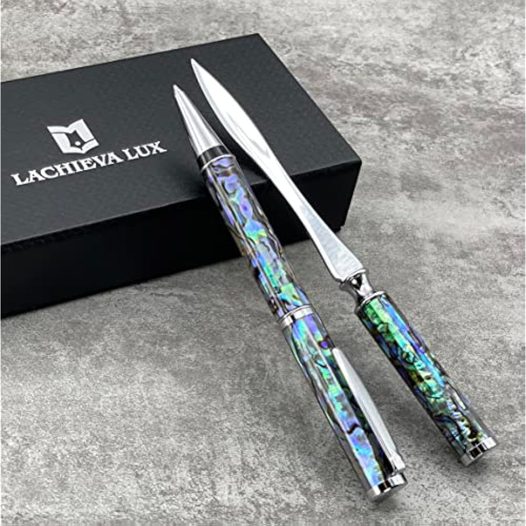 LACHIEVA LUX Abalone Shell Ballpoint Pen & Letter Opener Gift Set