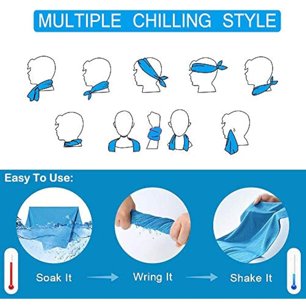 YQXCC 4-Pack Cooling Towels | Soft Microfiber Quick-Dry Sports Towel