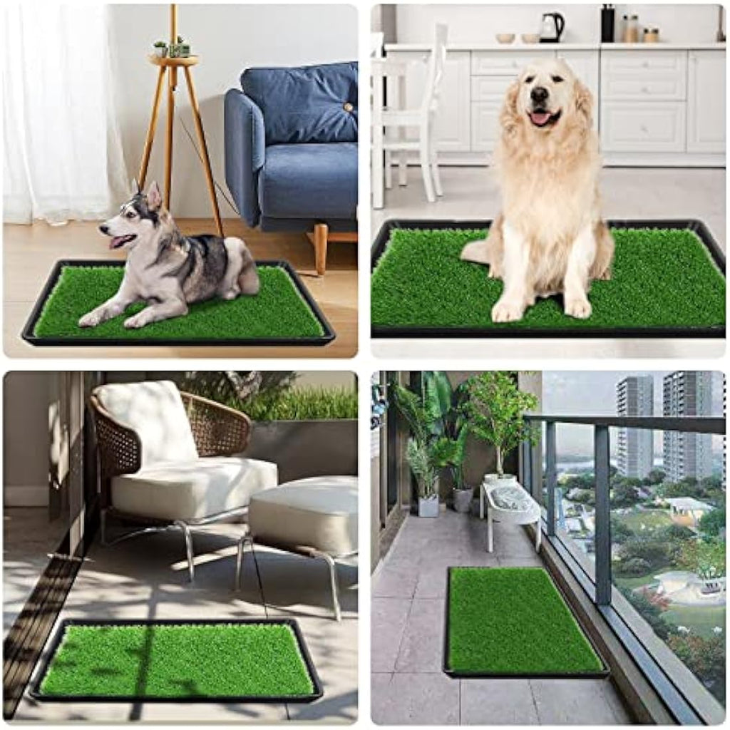 Embellbatt Dog Grass Pad with Tray | 60x90cm Indoor Puppy Potty Trainer