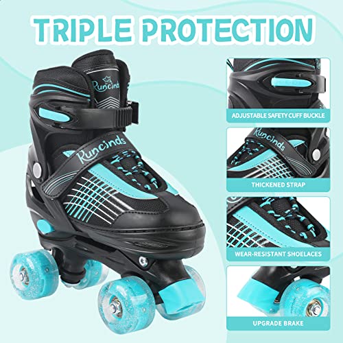 Runcinds Adjustable Roller Skates for Kids – Light Up Wheels for Beginners