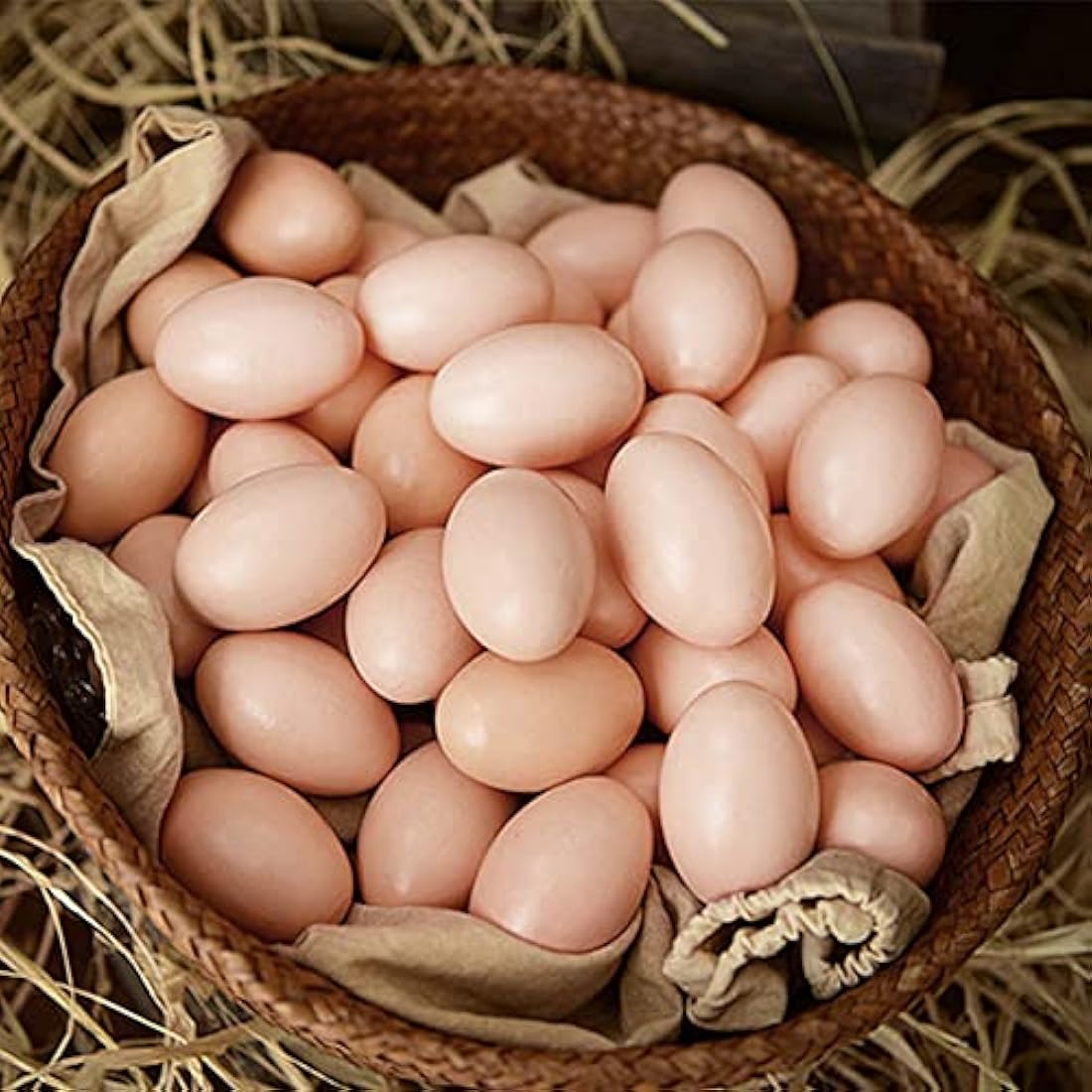 Jolof Store 20Pcs Artificial Chicken Eggs – Realistic Brown Nesting Eggs