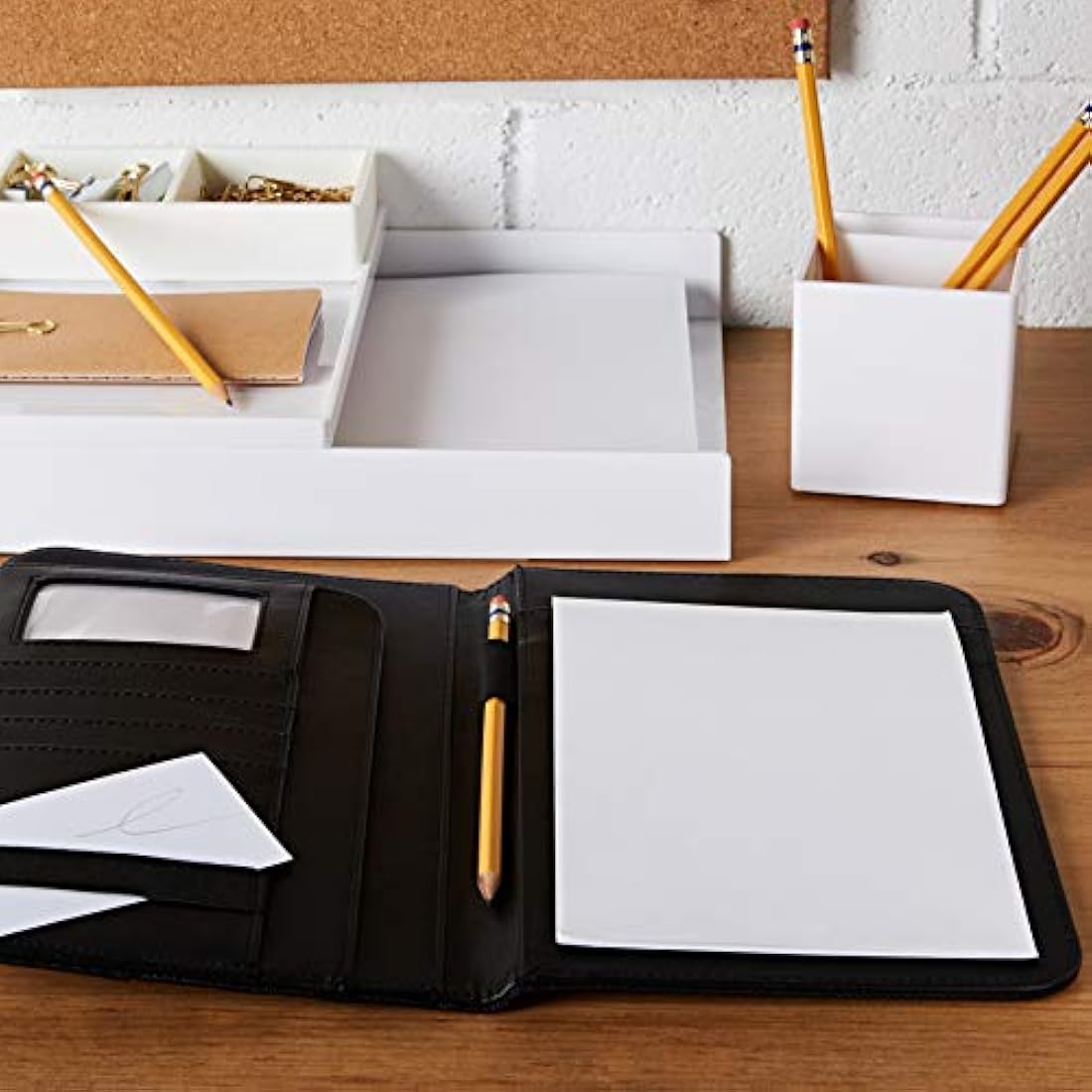 Wedo Elegance A5 Writing Case – Black Faux Leather Business Portfolio