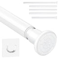HSLnKAL White Adjustable Shower Curtain Rod – 71-199cm Stainless Steel