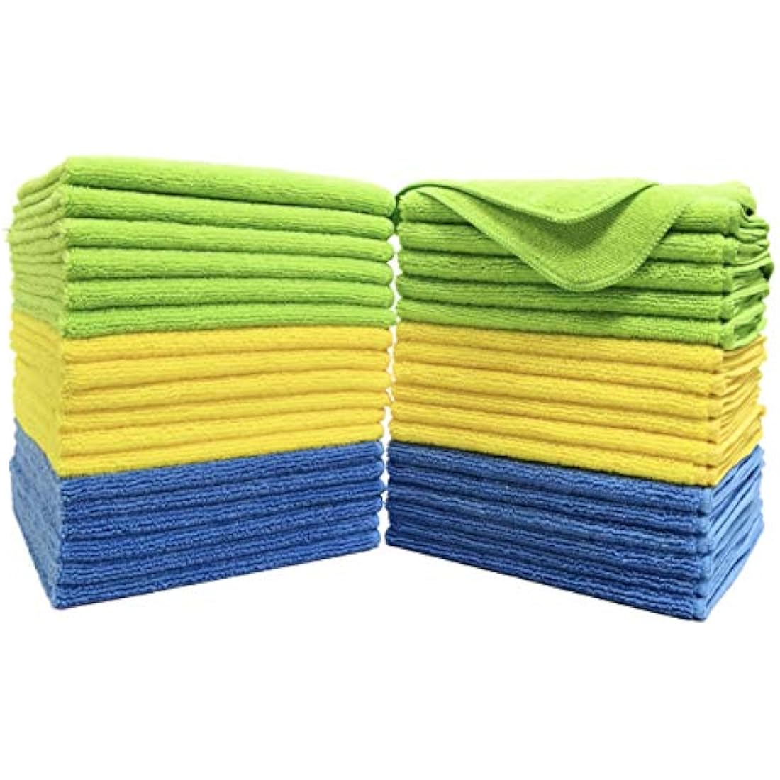 Polyte Microfibre Cleaning Towels - 40x40cm Absorbent Cloths, 36 Pack