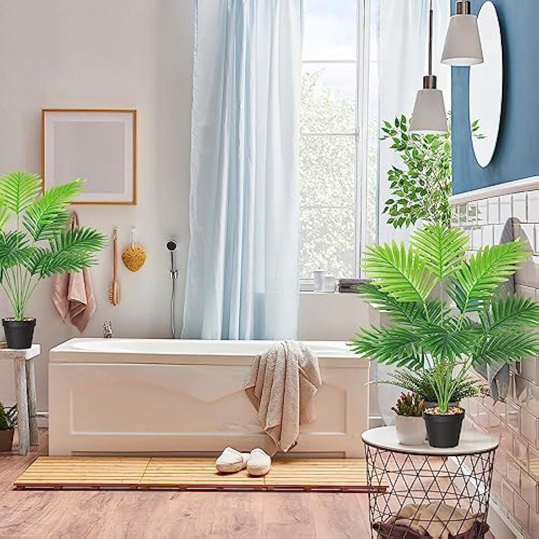 68cm Artificial Palm Tree Plants in Pots - 2 Pack Tropical Faux