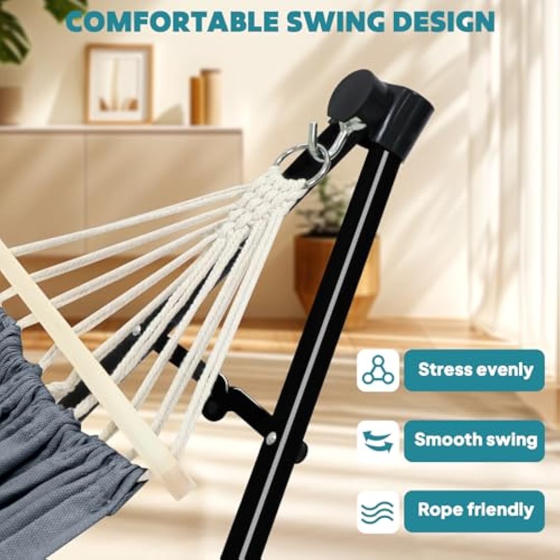 Anyoo Portable Hammock and Hanging Chair Set with Foldable Stand