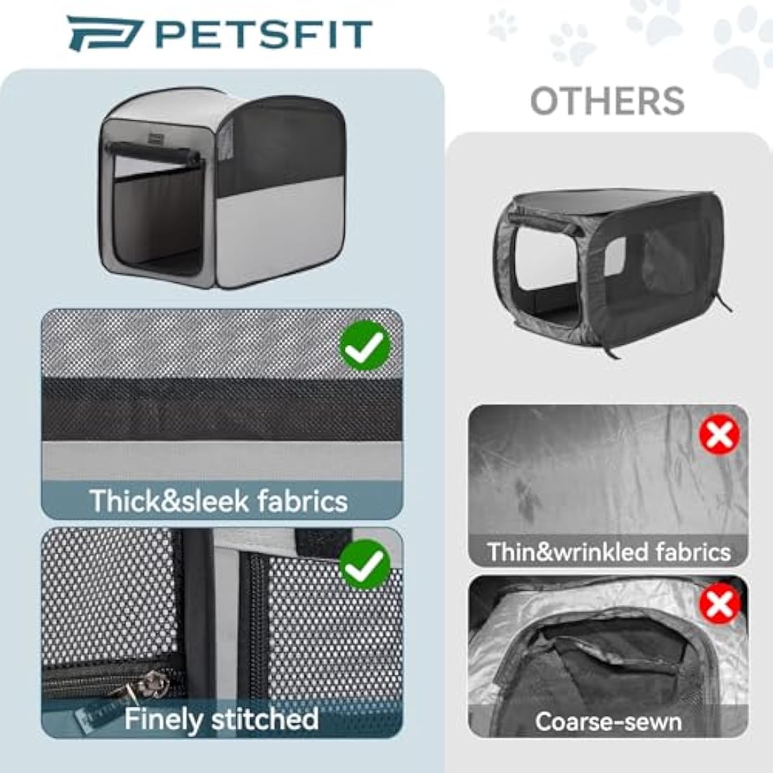 Petsfit Collapsible Soft Dog Crate | Portable Pop Up Travel Kennel