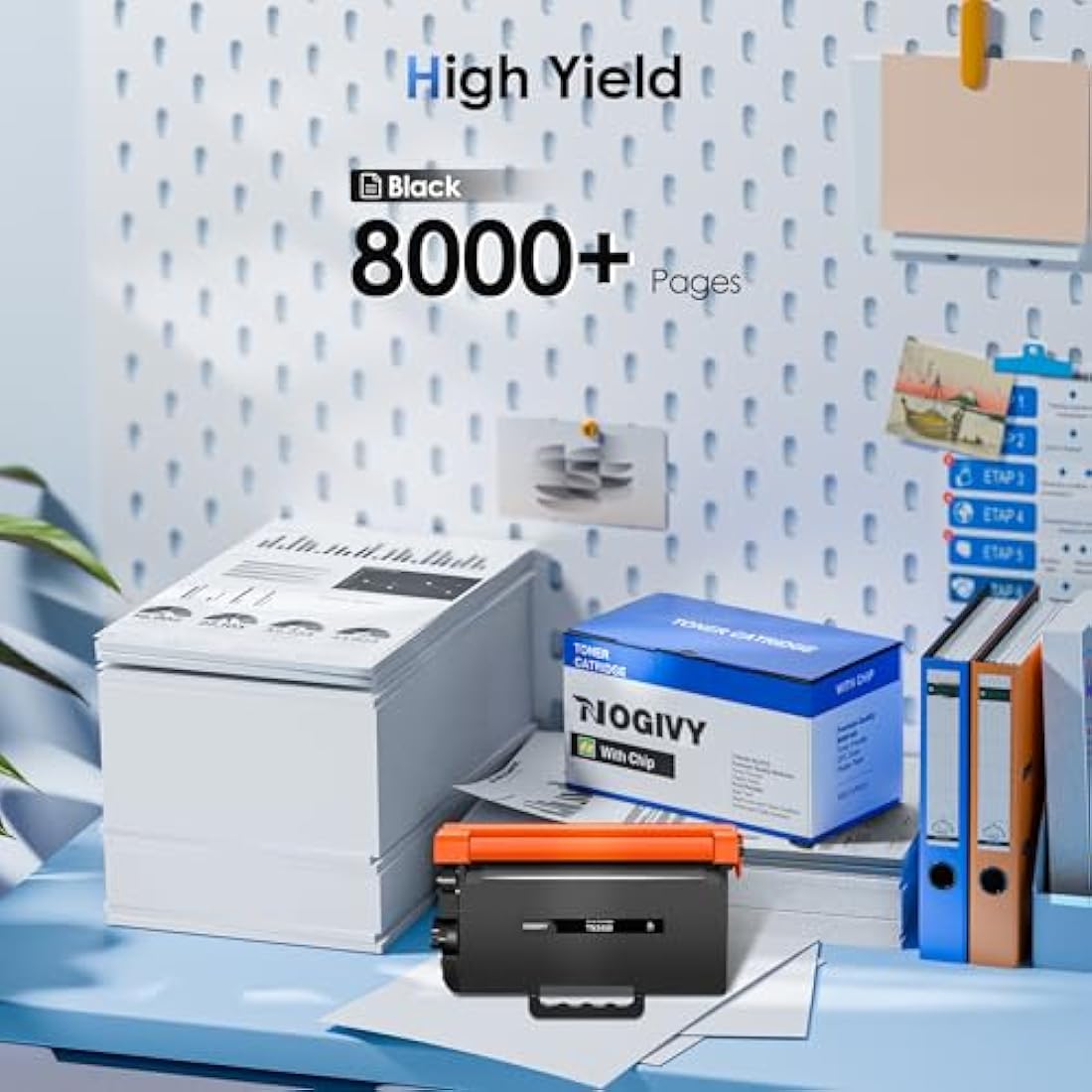 NOGIVY TN3480 High-Yield Toner Cartridges for Brother HL-L6400DW | 2-Pack