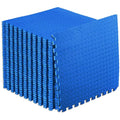 ProsourceFit Puzzle Exercise Mat – 1/2 Inch EVA Foam Tiles, Blue, 144 Sq Ft