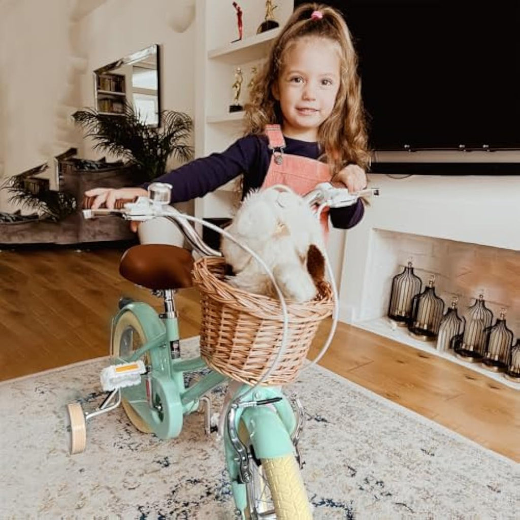 Glerc Little Molly 12 Inch Kids Retro Girls Bike with Wicker Basket