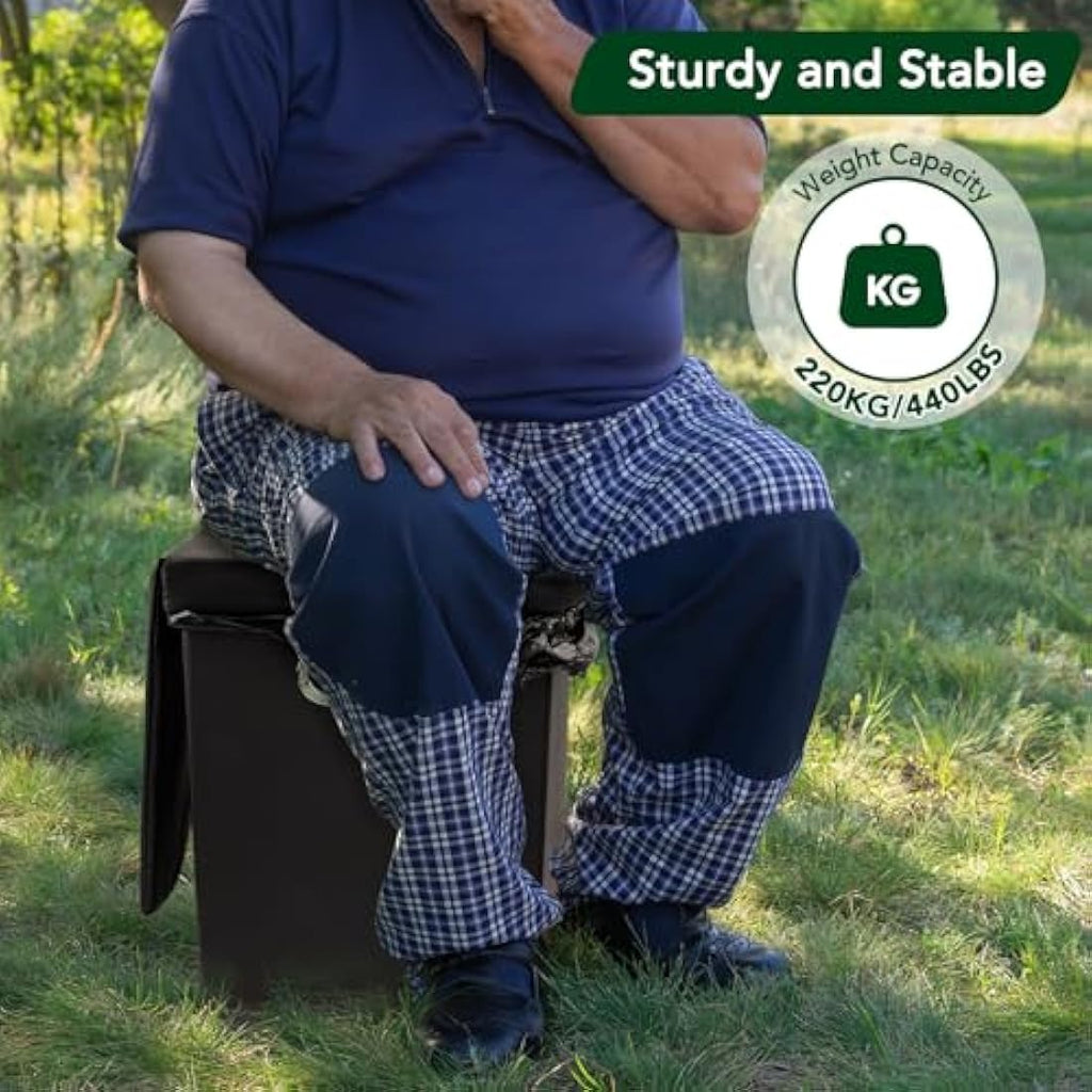 16.5in Tall Portable Folding Toilet – Padded Camping Loo