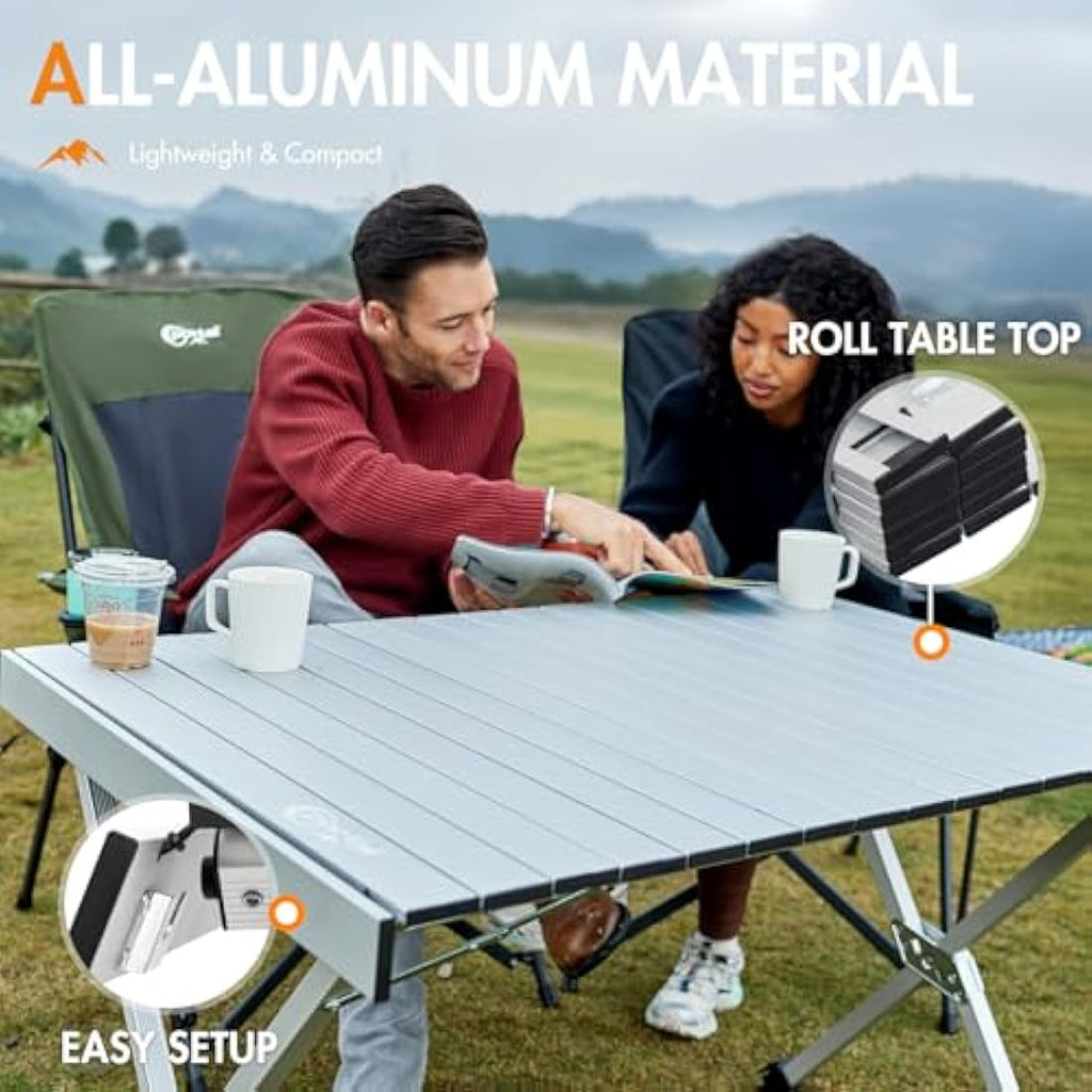 Portal Aluminum Camping Table | Large Folding Height Adjustable Desk